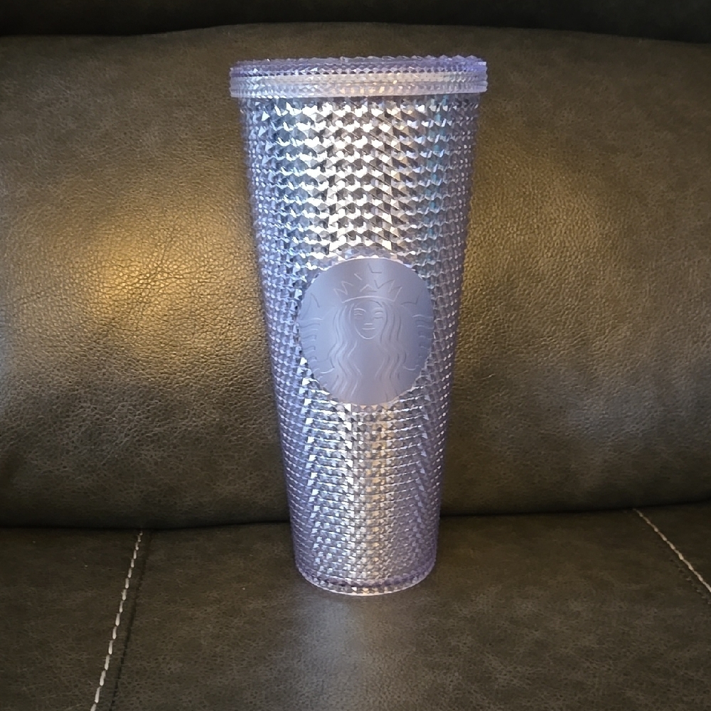 Starbucks Silver Textured Tumbler with Iridescent Accents